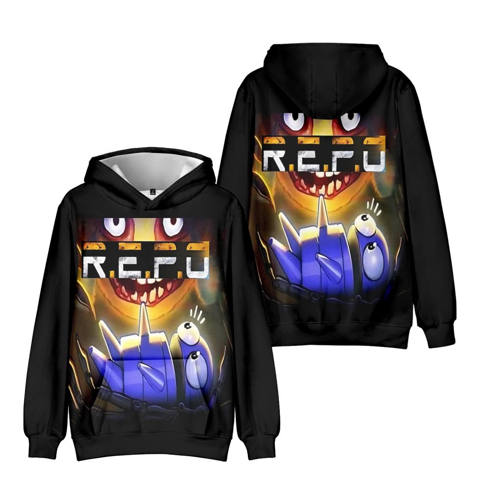 Мужские и женские толстовки с капюшоном в уличном стиле Harajuku Casual REPO Game Printed Hooded Pullover Sweatshirts XXS