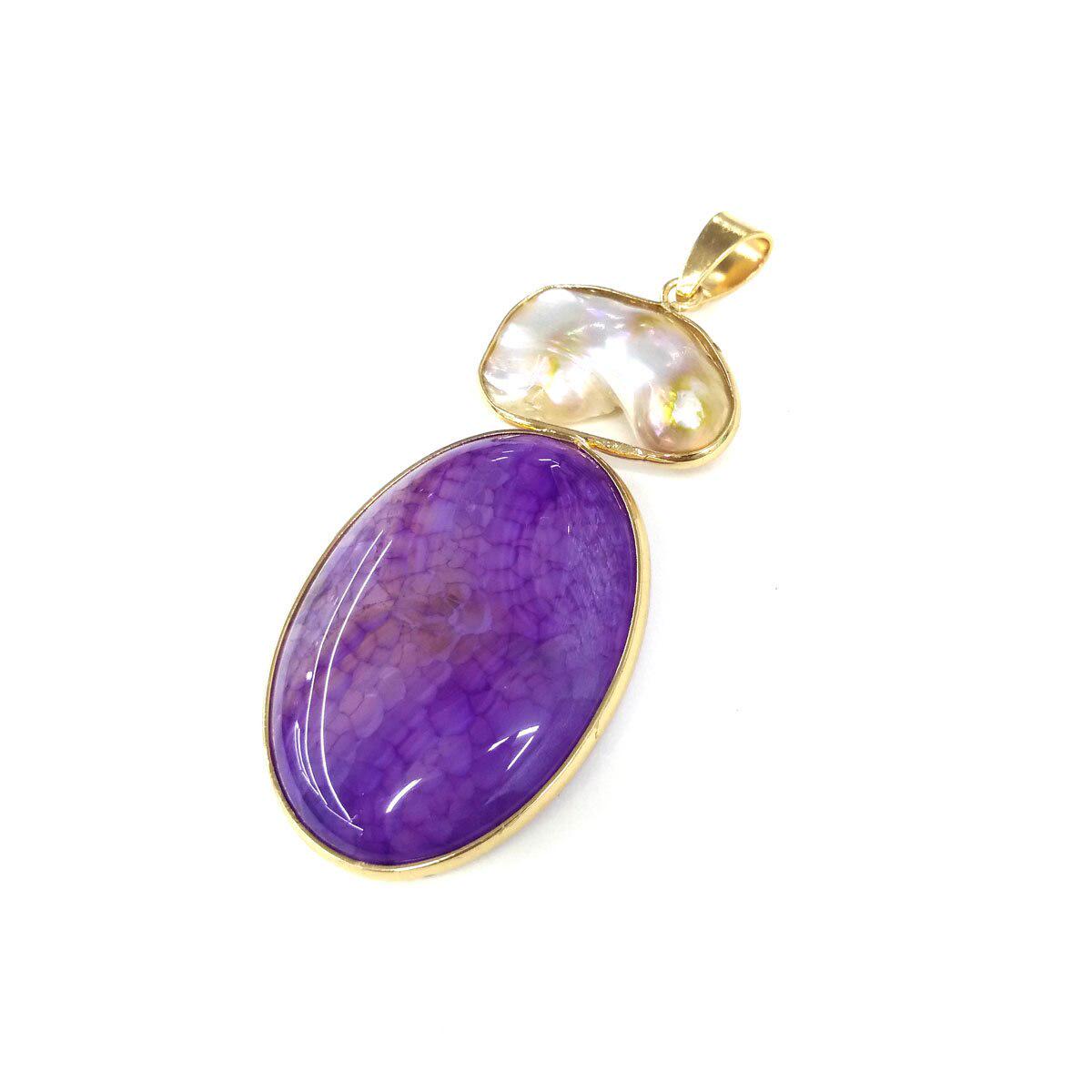 

Подвеска-кулон с имметацией минеральных камней фиолетовый