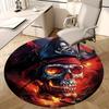 1pc Pirate Skull Round Carpet Office Chair Mat, Anime Design, Non Slip Rug for Home Decor, Gift, Office, Living Room, Bedroom