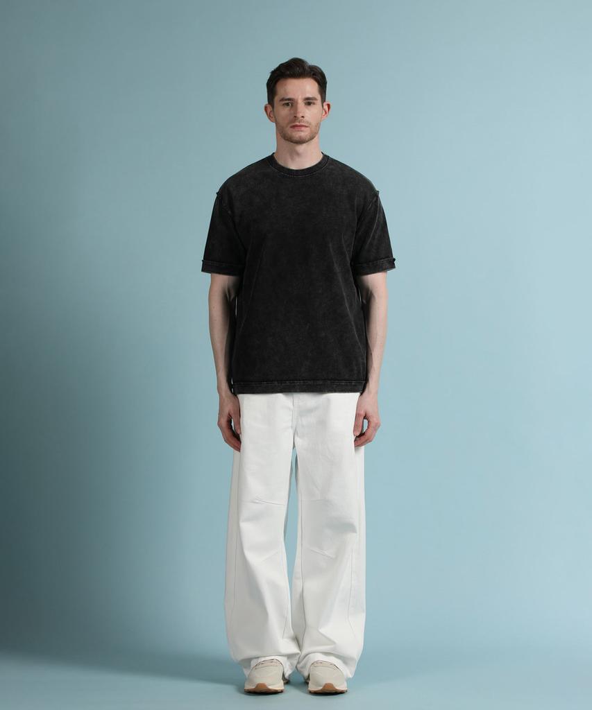 PANICALE Black Pigment Washed Short Sleeve T-Shirt