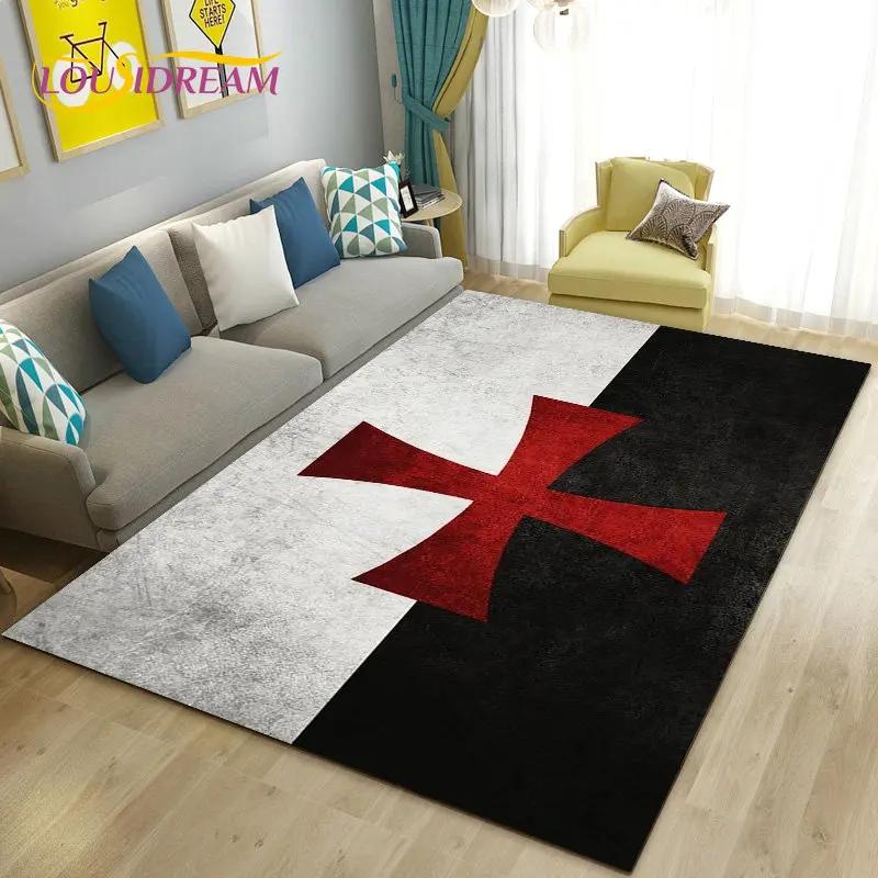 Knight Templar Cavalier Crusaders Game Area Rug Large,Carpet Rug for Living Room Bedroom Sofa Doormat Kitchen,Non-slip Floor Mat
