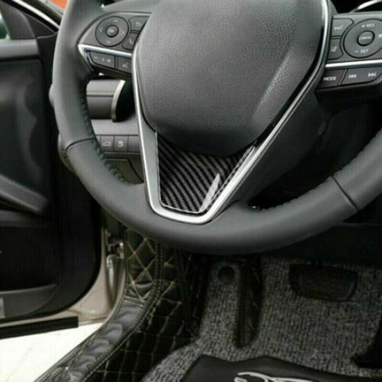 Fit For Toyota Camry 2018 -2023 Carbon Fiber Style ABS Steering Wheel Cover Trim