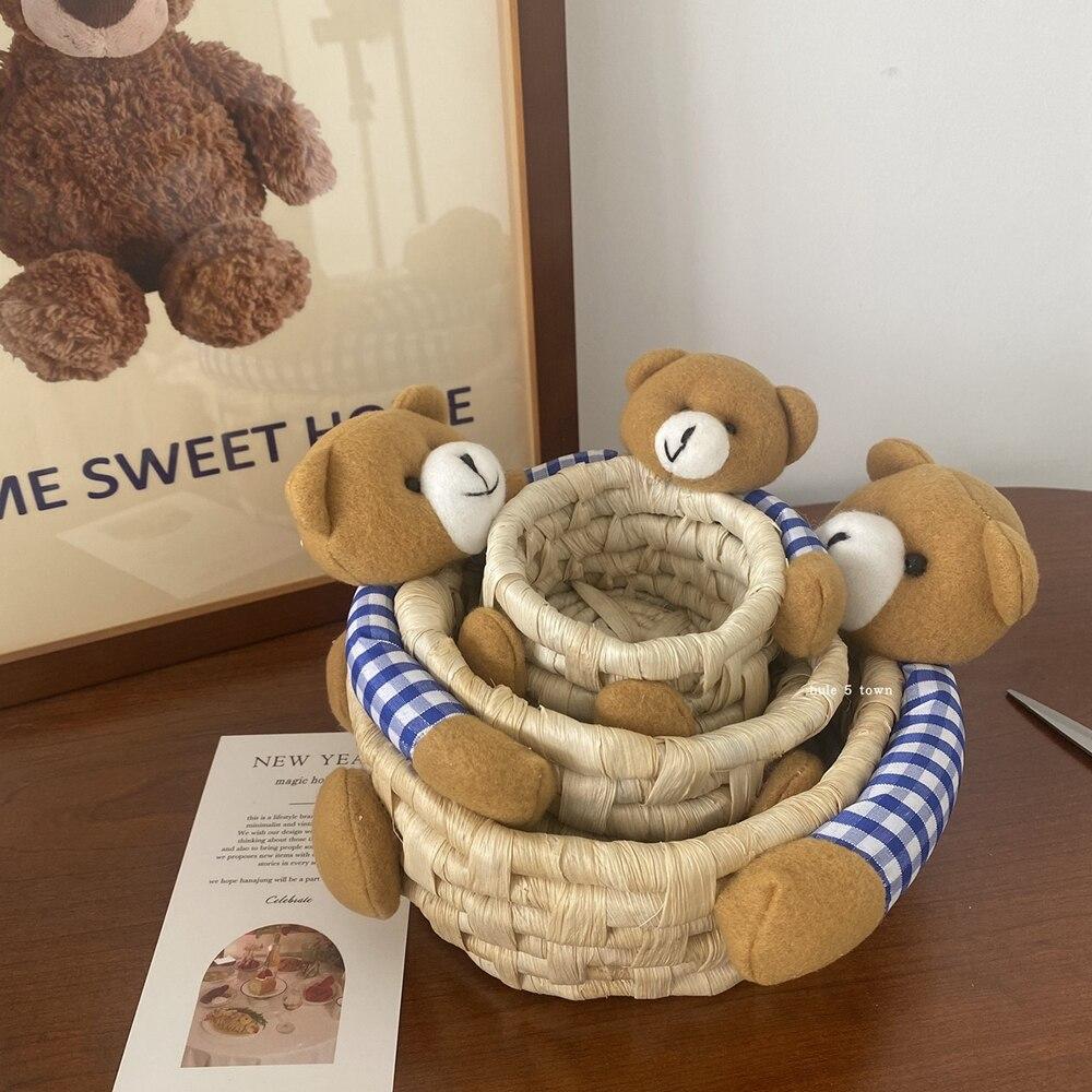 Handgewebter Aufbewahrungskorb, Speisekammerkorb, Aufbewahrungsorganisator, Aufbewahrungskorb für Kinderspielzeug, Kleinigkeiten, Weidenkorb, Oster-Süßigkeits-Aufbewahrungskorb