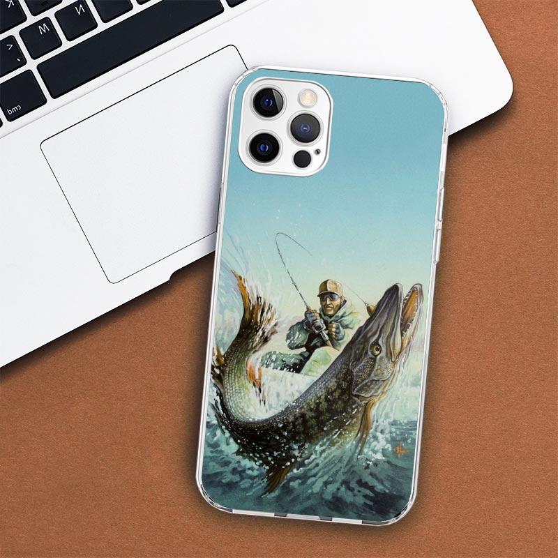 

Чехол для телефона «Человек с охотой и рыбалкой» для Apple iPhone 11 12 13 15 14 Pro 7 XR X XS Max 8 Plus + Mini SE, мягкий чехол с индивидуальным принтом iPhone 12 (12 Pro)