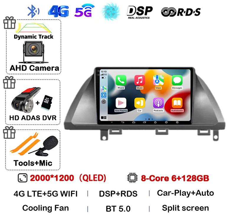 Android 14 Auto Carplay For Honda Odyssey 2005 - 2010 Screen Car Radio Stereo GPS Navigation Multimedia Video Player WIFI 4G DSP