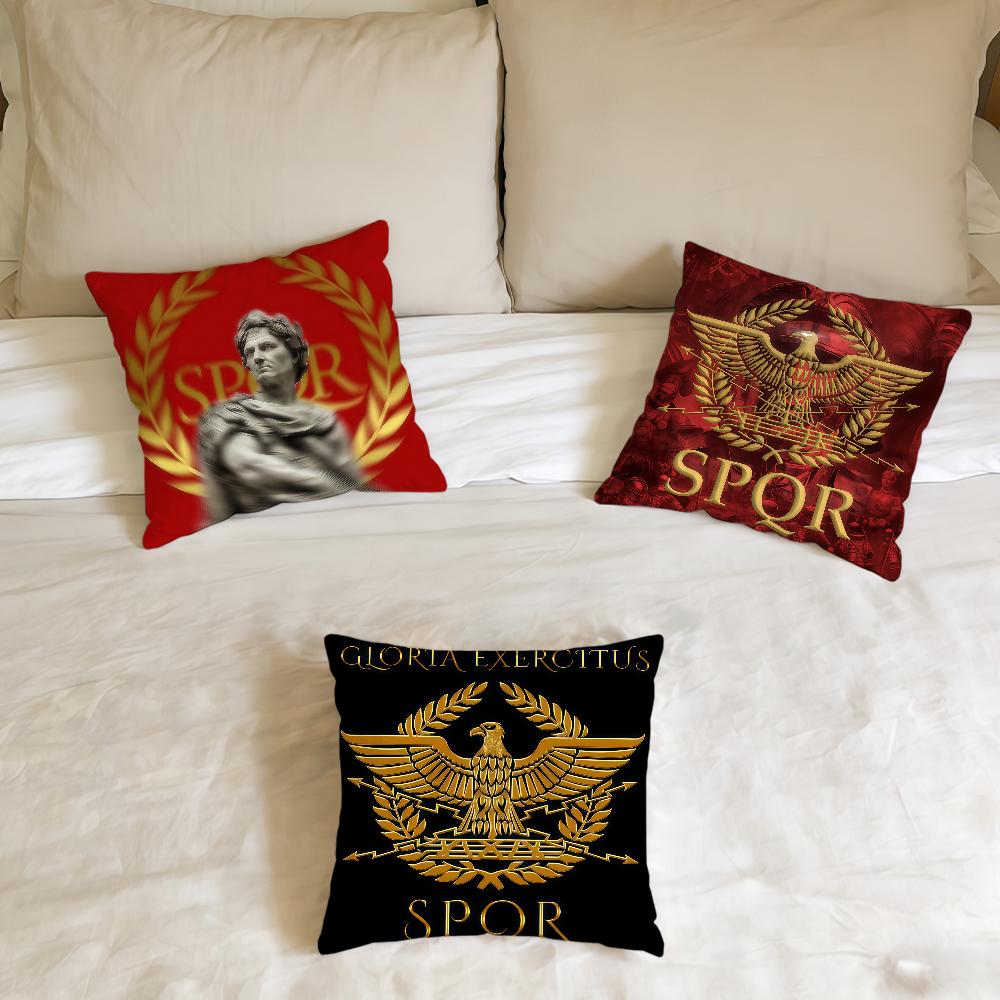 SPQR G-Gold Imperial Eagle Rome Cushion Cover Home Office Birthday Anniversary Gifts Soft Skin Friendly Cushion Cover