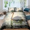 Swan Duvet Cover Black And White Swan Duvet Cover Queen Bird Comforter Cover Microfiber Romantic Flower Wild Animals Quilt Cover