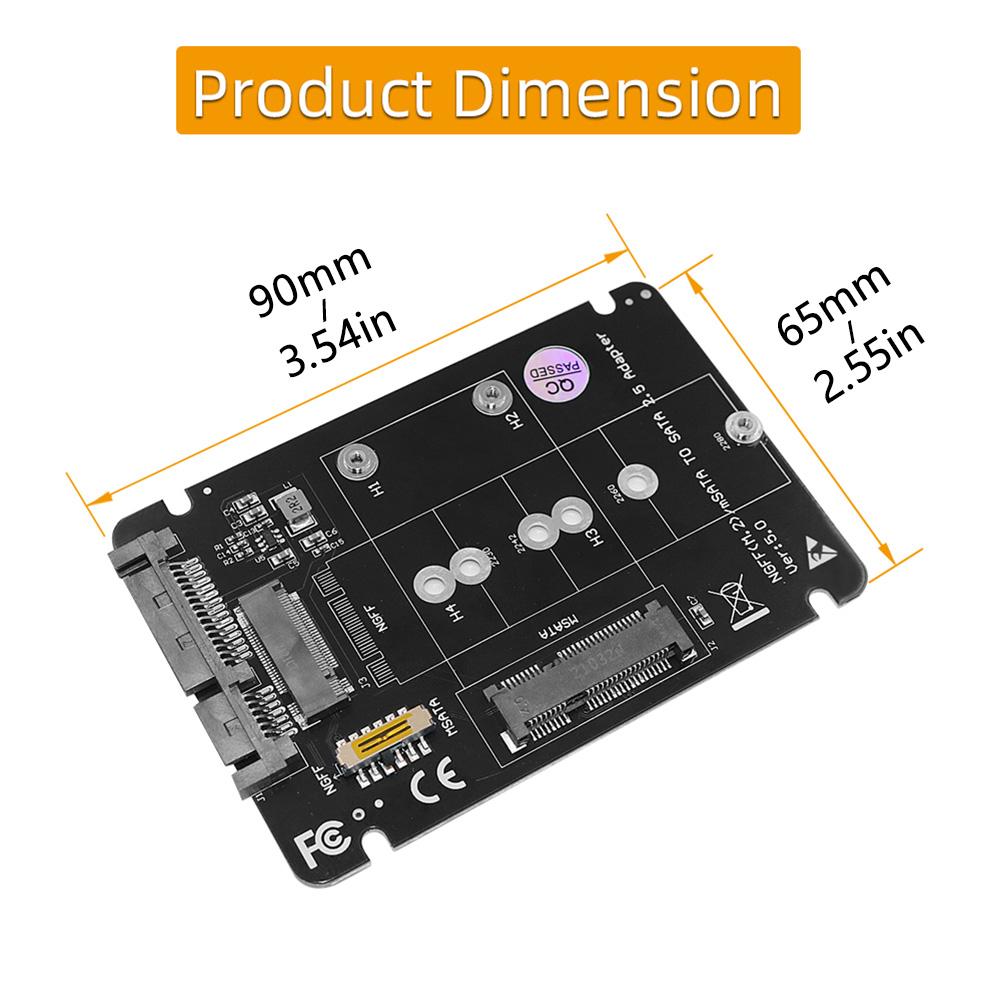 2 IN 1 Combine M.2 NGFF Key B & MSATA SSD To SATA3 Adapter Cross Structure Not Supporting NVMe