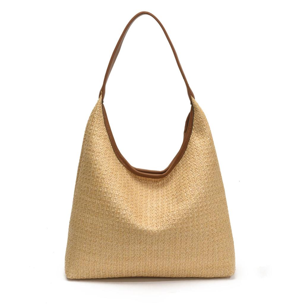 Large capacity woven straw bag women's summer new versatile shoulder underarm seaside vacation beach bag
