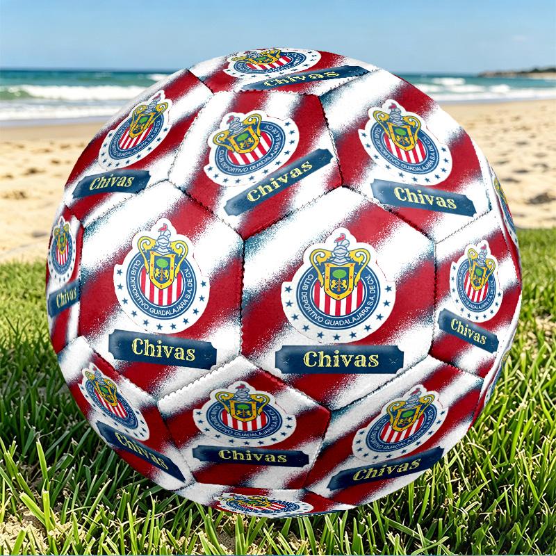 Club Deportivo Guadalajara Print Size 5 Soccer Ball, PU Wear Resistant Football for Match Training and Daily Practice, Birthday Gift for Soccer Fans
