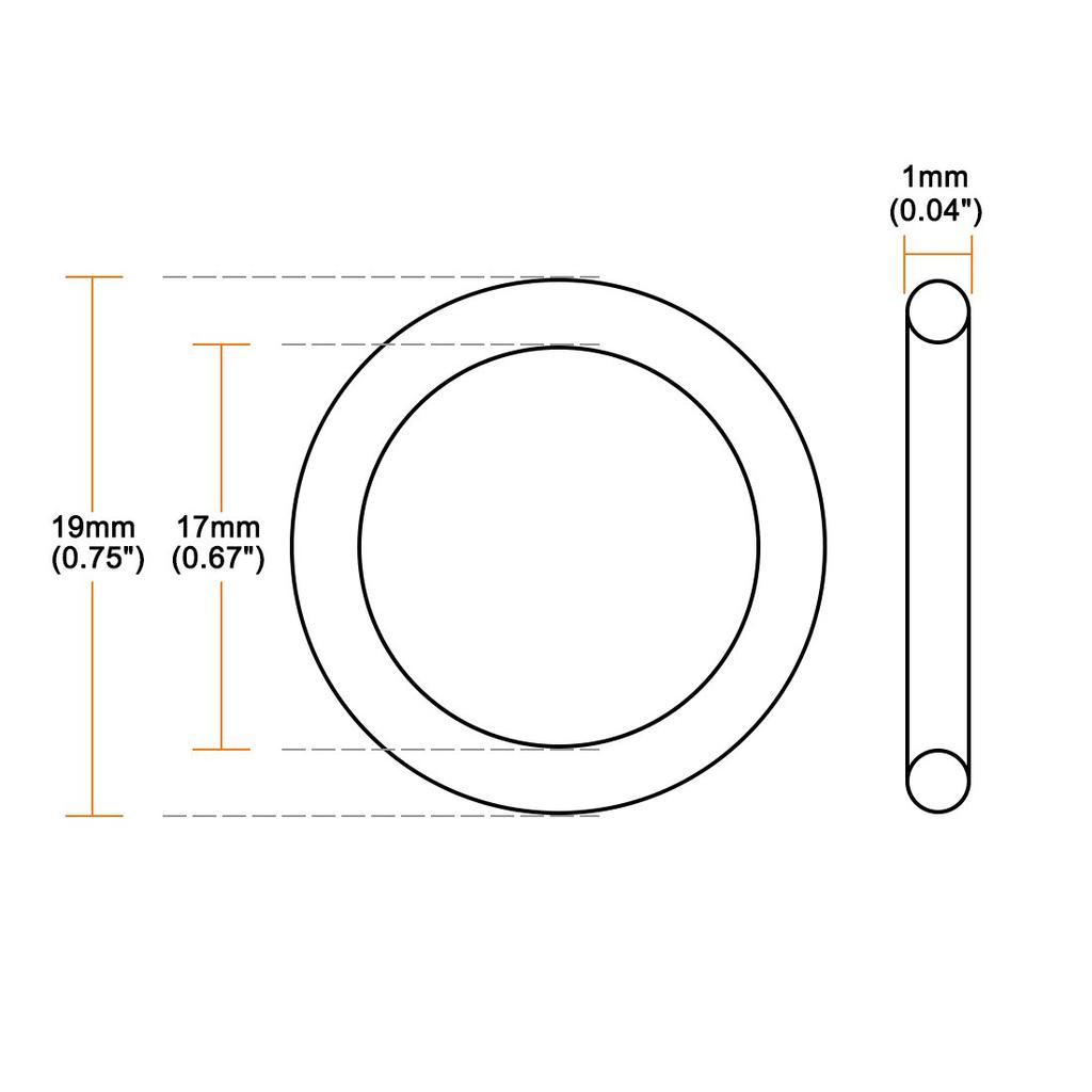uxcell Nitrile Rubber O-Ring Metric Sealing Gasket Outer Diameter 19mm