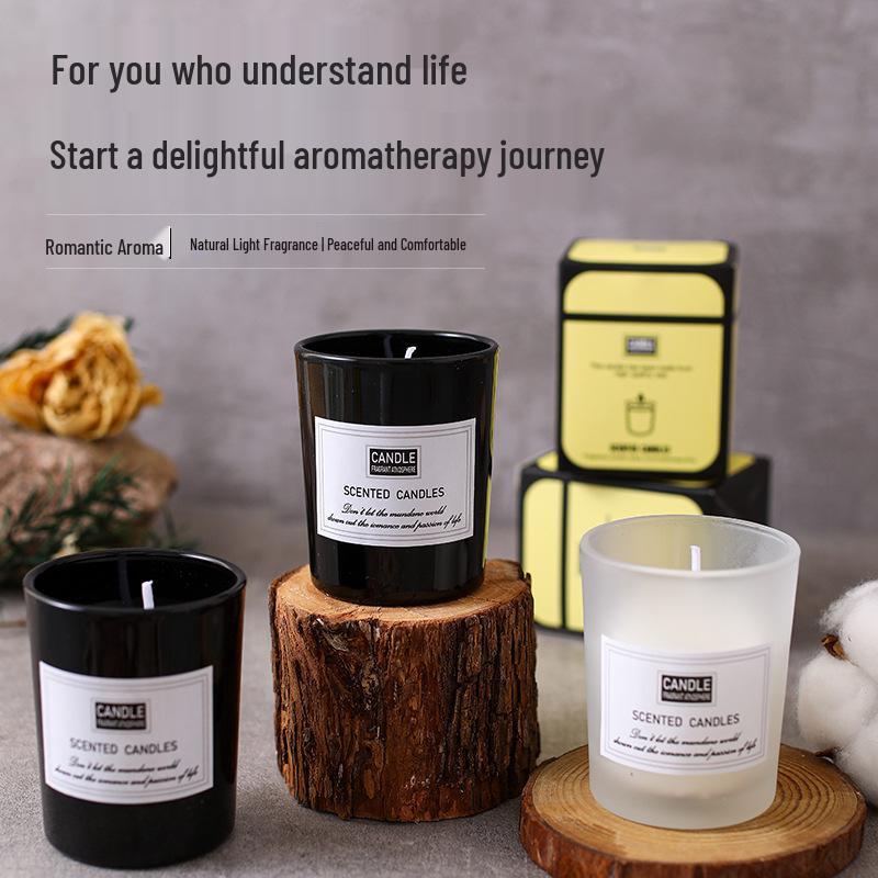 Luxury Frosted Cup Smokeless Scented Candle - Handmade, Long-lasting Fragrance, Perfect Home Gift.