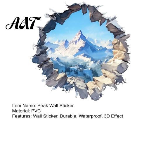 Decorative Stickers for Rental Snow Peak Wall Sticker, 3D Landscape Decal, Durable Decor Small Spaces PVC Waterproof Window Film, Living Room Bedroom