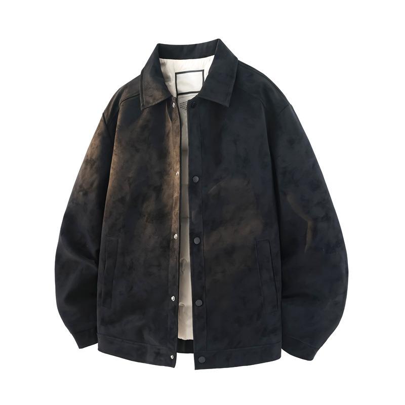 Down Jacket Men's% White Duck Down Winter New Loose Lapel Leather Jacket Men's