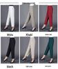Summer Ice Silk High-Waist Elastic Pants for Middle-Aged and Older Women - Casual, Loose-Fit, Straight, Nine-Point Length