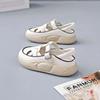 2025 Summer Women's Roman Sandals Closed-Toe Hollow Airy Soft Sole Casual Sporty White Shoes New Design Breathable Sneakers