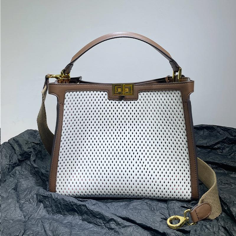 

Новая универсальная повседневная сумка-кошелек через плечо из коровьей кожи с цветными блоками для женщин 30x15x24cm белый