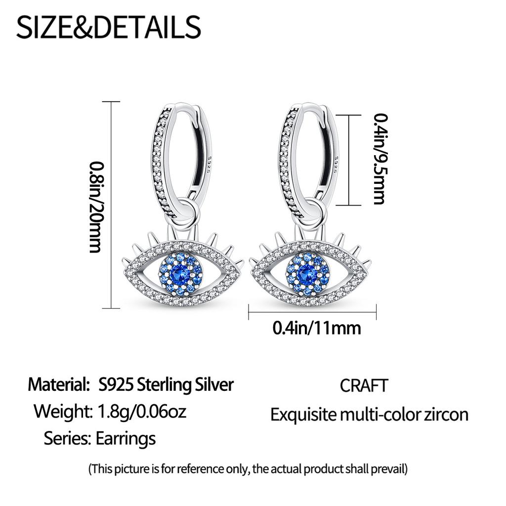 S9 Sterling Silver Blue Travel Magic Eye Earrings Earrings European Premium Beauty