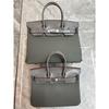 2026 New High-end Large-capacity Handbag Foreign Trade Top Layer Cowhide Pebble Pattern Splicing Crocodile Pattern Platinum Bag