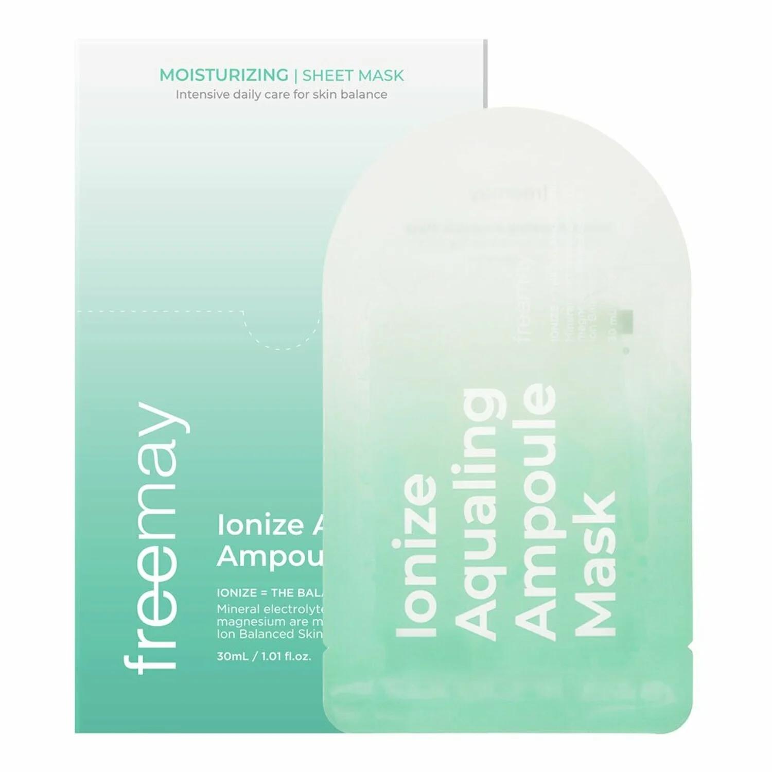 FREEMAY Ионизирующая ампульная маска - 1 упаковка (10 шт), Увлажнение, Kbeauty, корейская косметика, пробник Aqualing