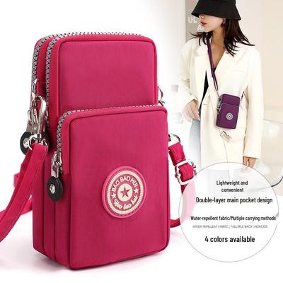 Damen Umhängetasche für das Handy im koreanischen Stil: Stoff-Handytasche, Sportliches Armband, Vertikales Münzportemonnaie, Zum Umhängen.