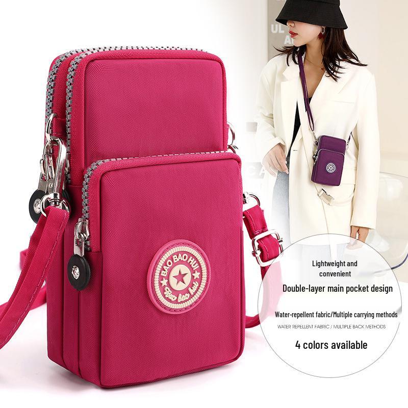 Korean Style Crossbody Phone Bag – Women's Fabric Pouch, Neck Hanging Sports Armband, Vertical Wrist Coin Purse