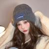 Korean Style Trendy Brand Embroidered Knitted Hat Autumn and Winter Woolen Hat Female Ins Student Couple Letter Pullover Cold Hat Ear Protection Hat