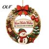 DIY Holiday Craft Decorations Interchangeable Wooden Christmas Wreath, 12 Pcs Front Door Plaque, Indoor Festive Atmosphere Decor Handmade Pattern