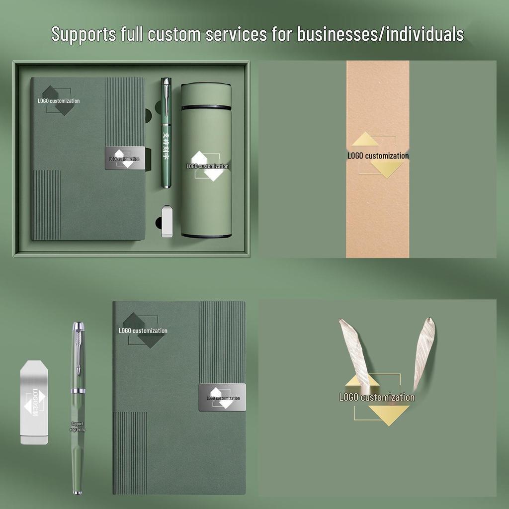 Customizable Cross-Border Gift Set: Notebook & Thermos for Office Meetings & Daily Use