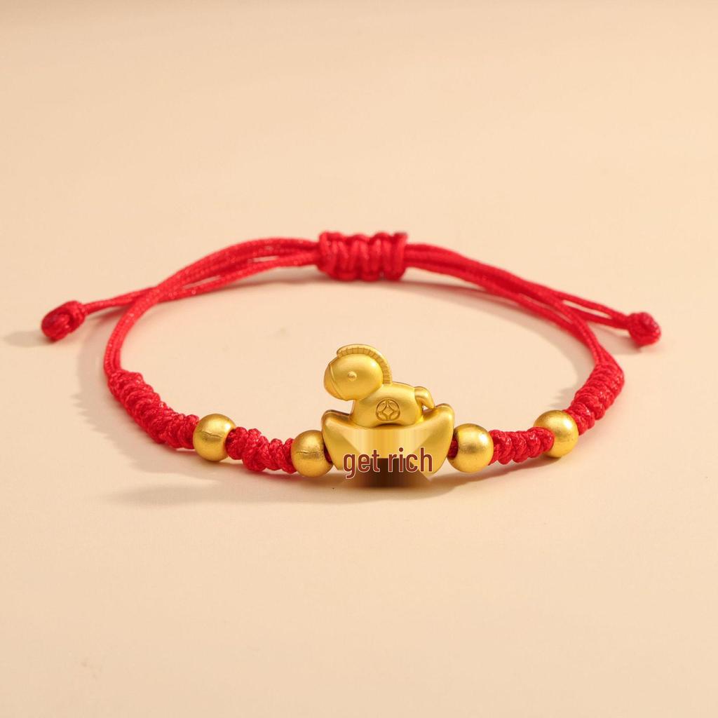 2026 Zodiac Year of the Horse Red Bracelet: Handmade Ben Ming Nian Woven Rope for Good Fortune