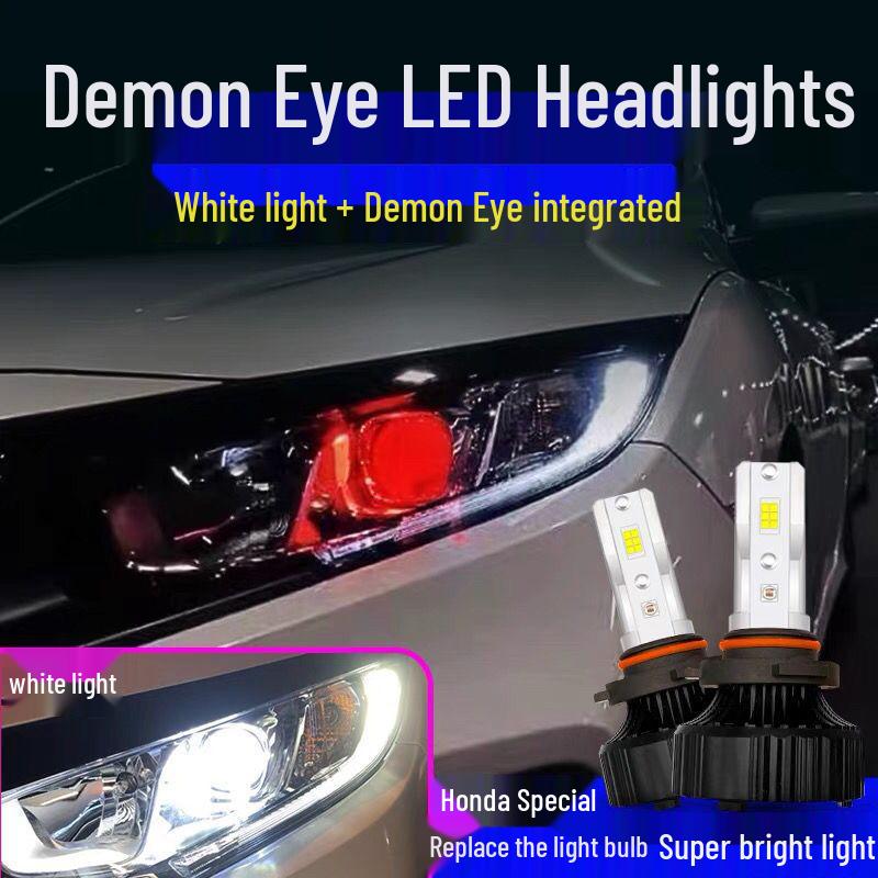 LED Headlight Mod Kit with Built-in Demon Eye Bulbs for 10th Gen Civic, XRV, Vezel, Accord, and Lingpai.