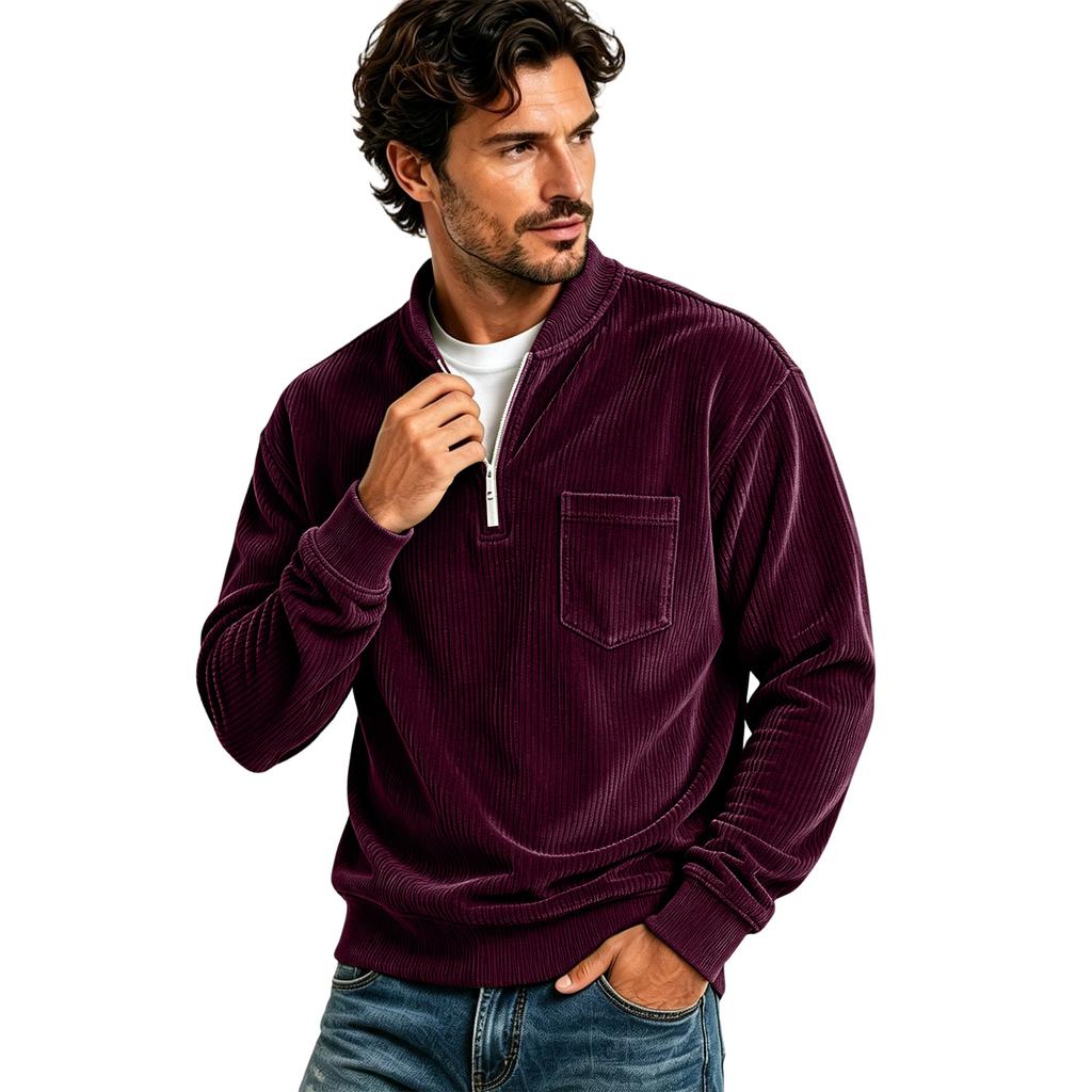 Men's Street Pullover Loose Fit Top with Pockets