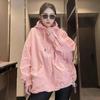 Women's Spring Autumn Casual Waterproof Overcoat, Solid Hooded Windbreaker Jacket for Outdoor Activities