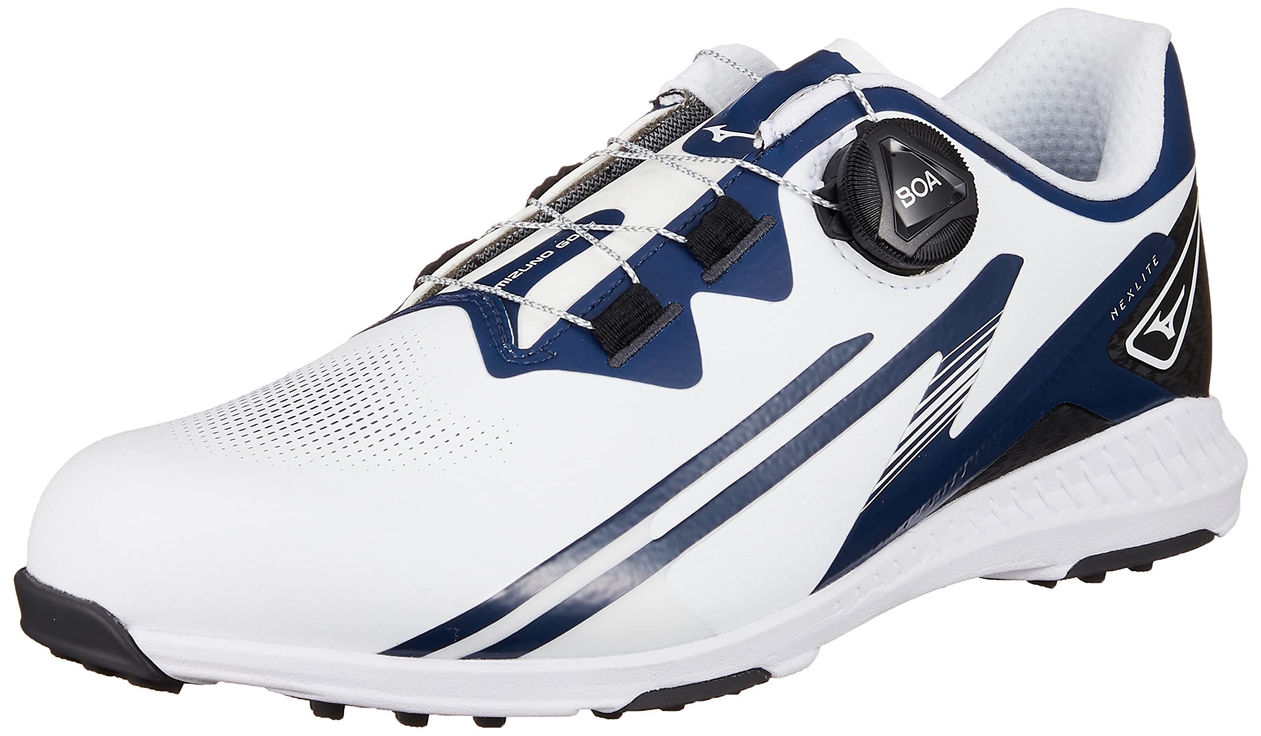 

Mizuno Nexlite WG BOA Waterproof Golf Shoes for Men, White/Navy, 26.5 cm, 3E