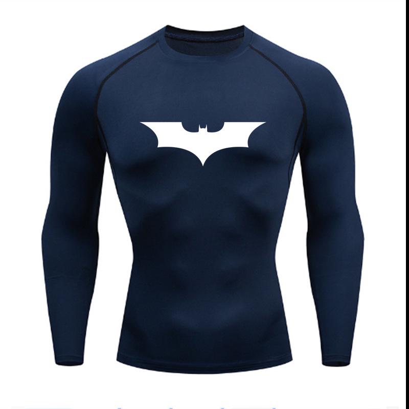 Men's Batman Compression Short Sleeve Sports T-Shirt for Running, Basketball, or Football - Quick Dry, Tight Fit, Round Neck.