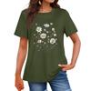 Women's Fashion Casual Printed Round Neck Short Sleeved T-Shirt Top T-Shirt Top Top