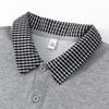 Men's Plaid Lapel T-Shirt, Fake Two-Piece, Breathable, Loose Fit, Spring/Summer, Five-Point Sleeve, Casual Top