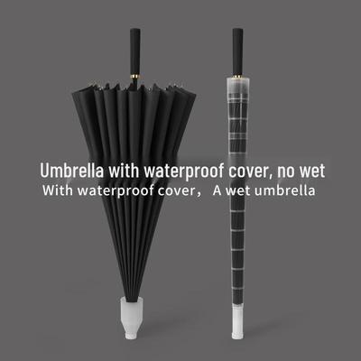OIMG 24-Rib Straight Golf Umbrella with Waterproof Sleeve