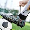 Men Light Soccer Shoes Size 35-45 Boys Soccer Shoes Football Boots High Ankle Kids Cleats Training Sport Sneakers Football Shoes