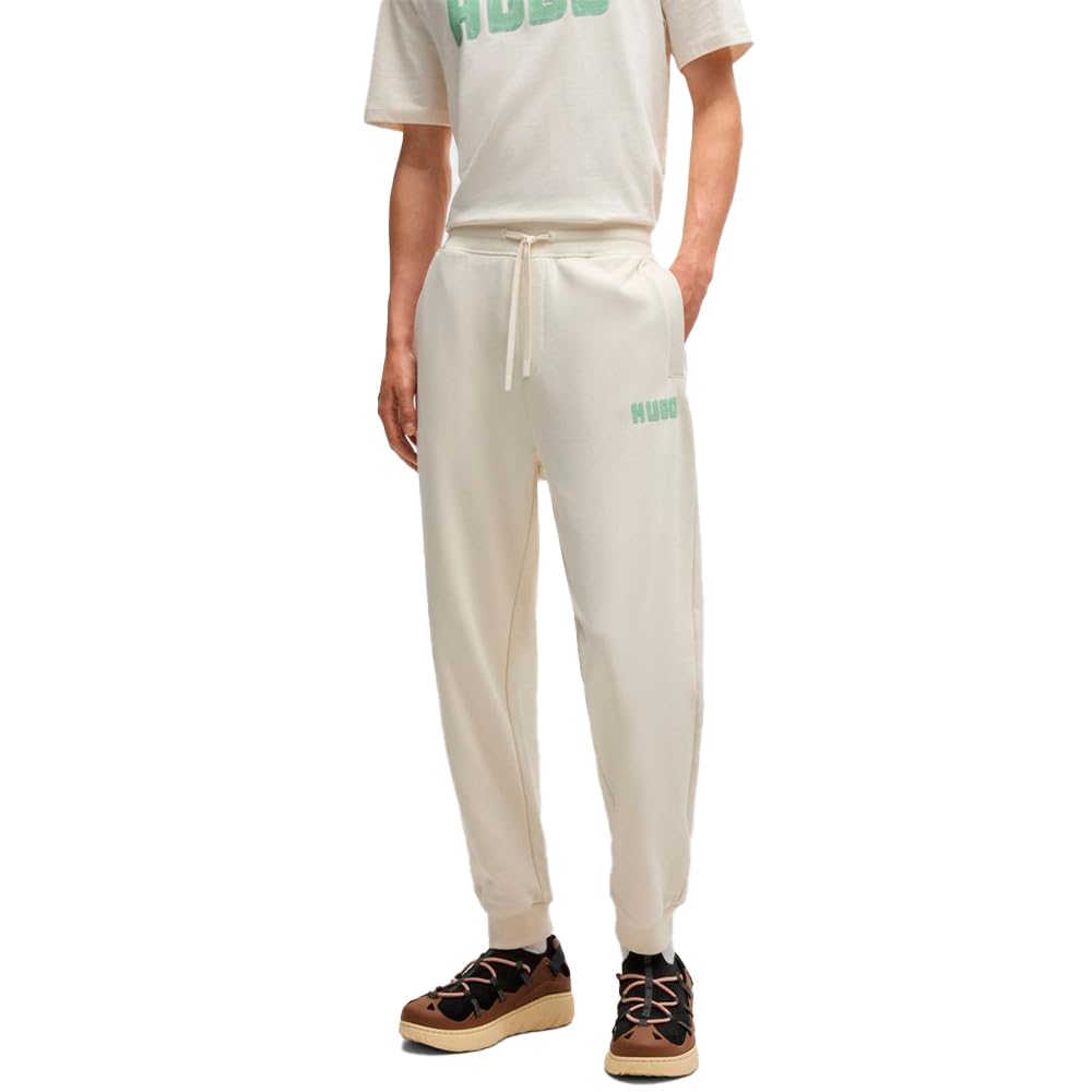 

HUGO Cotton Terry Tracksuit Bottoms with Logo Size S Men s Print, White, белый