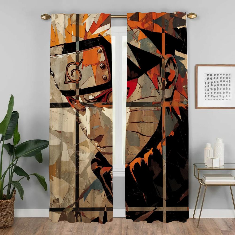 Zasłony zaciemniające NarutoS do aparatu Eleganckie zasłony pokojowe 2 sztuki Rolety Cieniujące Dekoracja Halloween Zasłona do salonu Dziecko