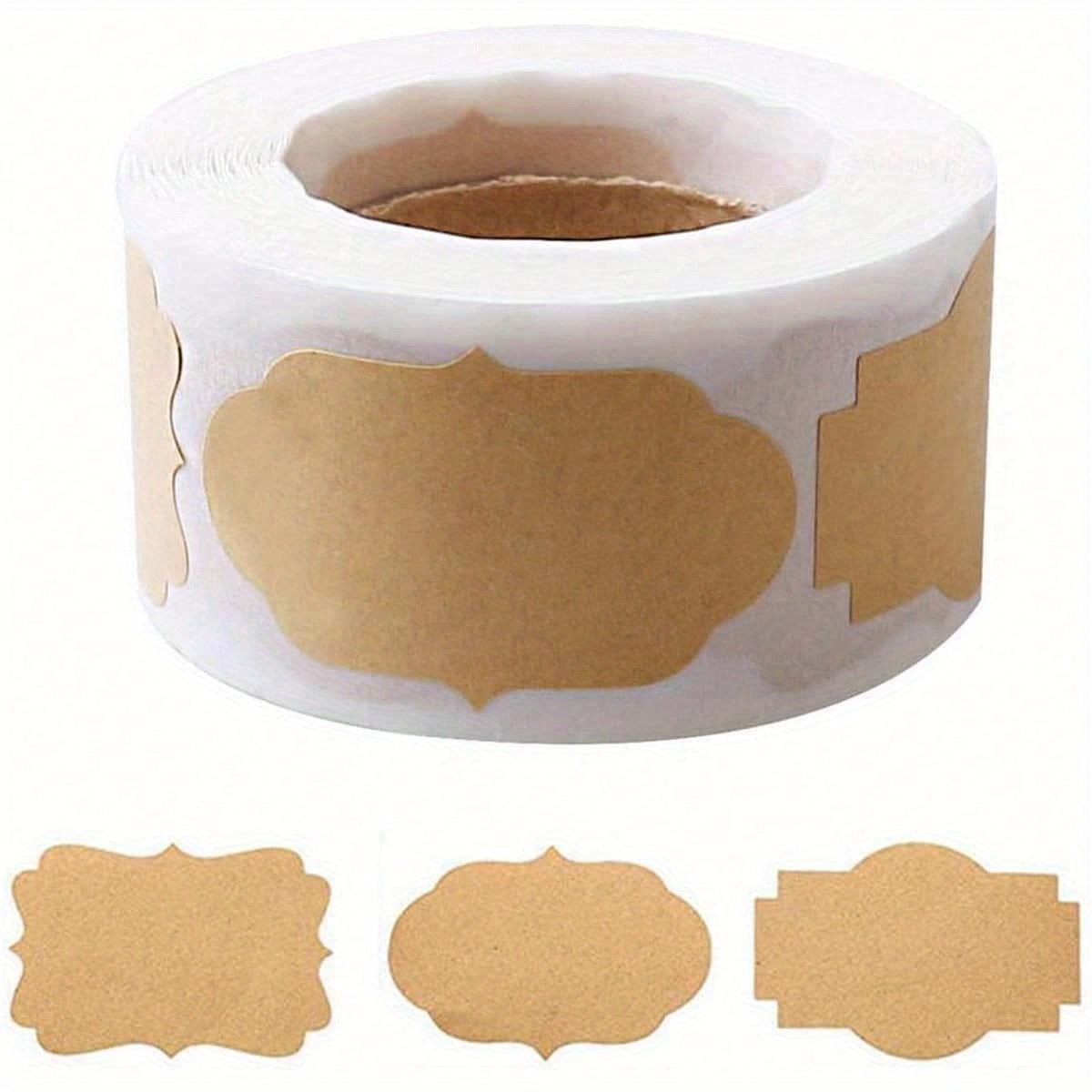

250 шт./рулон цветных наклеек-этикеток из крафт-бумаги, надписываемые этикетки, бирки для DIY, подходят для маркировки бутылок и банок, упаковки подарков, категоризации продуктов питания one-size коричневый