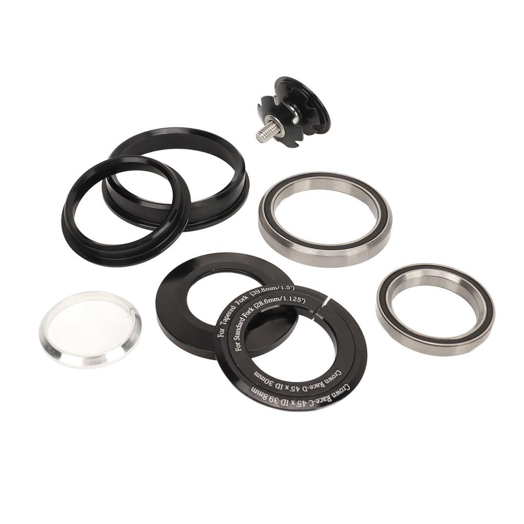 Bicycle Front Fork Bowl Set Aluminum Alloy Dual Bearings Mountain Bike Headset Spacers for 44‑56mm Tapered Head Tube