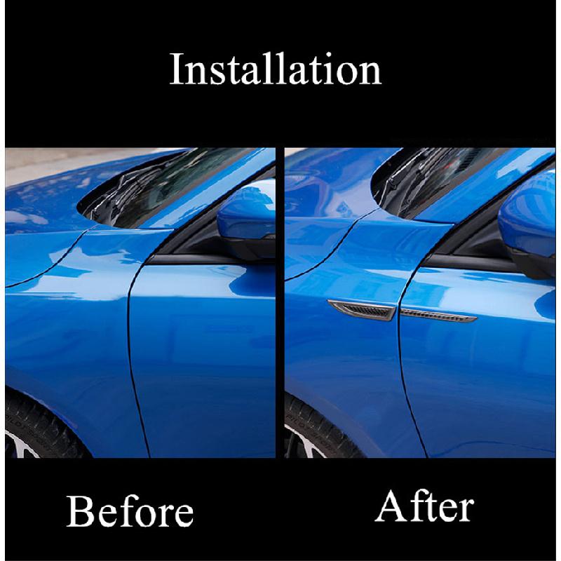 2X Universal 3D Design Car Side Body Fender Trims Decoration Sticker Decal Black