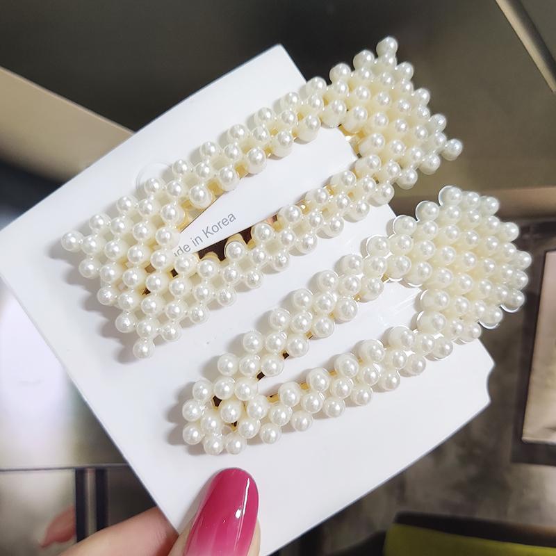 Pearl Hair Clip For Women Korean 3/4pcs Geometric Hairpins Set Hair Berrettes Girl Hairgrip Side Clip Hair Accessories