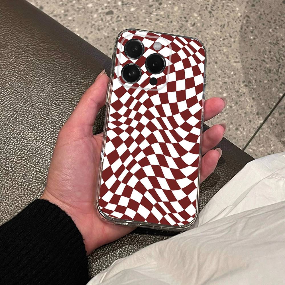 checkerboard checked chess board Phone Case For iPhone 17,16,15,14,13,12,11 Pro,Max,Plus,X,XS,XR,SE4 Mini Transparent Soft Cover