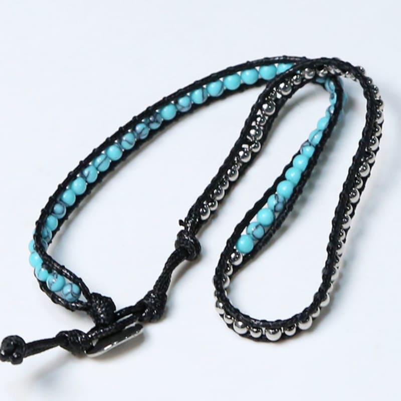 KND Double Wrap Turquoise Beads Bracelet