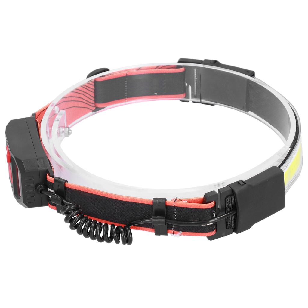 Lampada frontale COB LED con 3 modalità di illuminazione Ricarica USB per Pesca all'aperto Corsa Campeggio