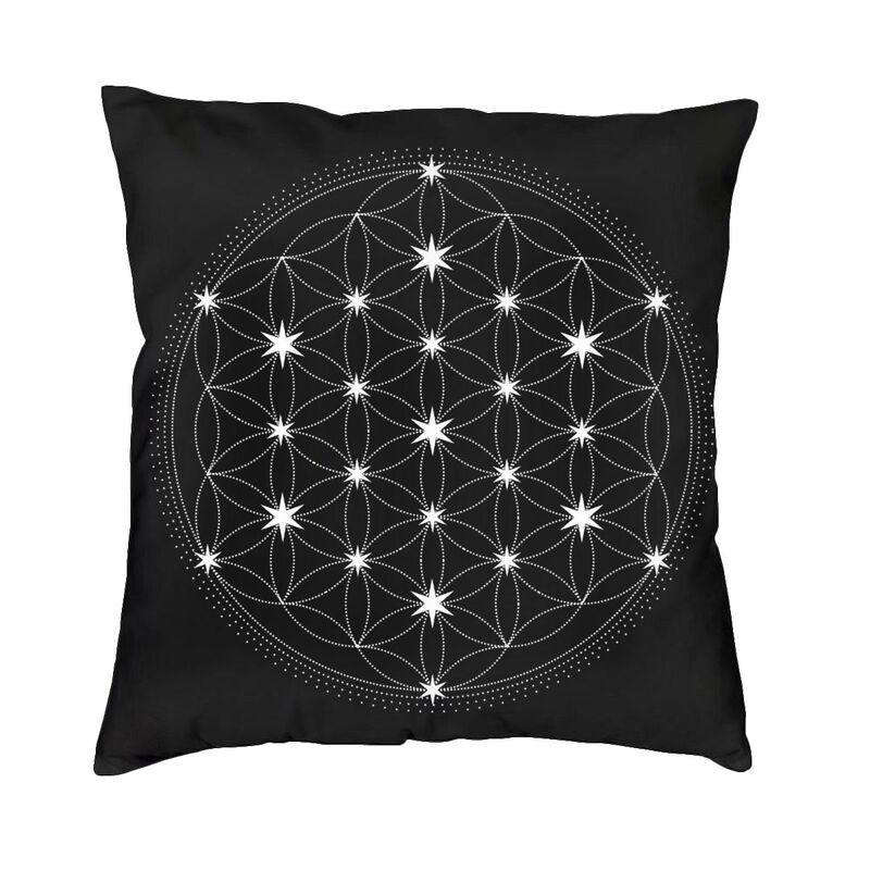 Sacred Geometry Flower Of Life Kuddfodral 45*45cm för vardagsrumssoffa Geometrisk Mandala Kuddfodral Sammets örngott