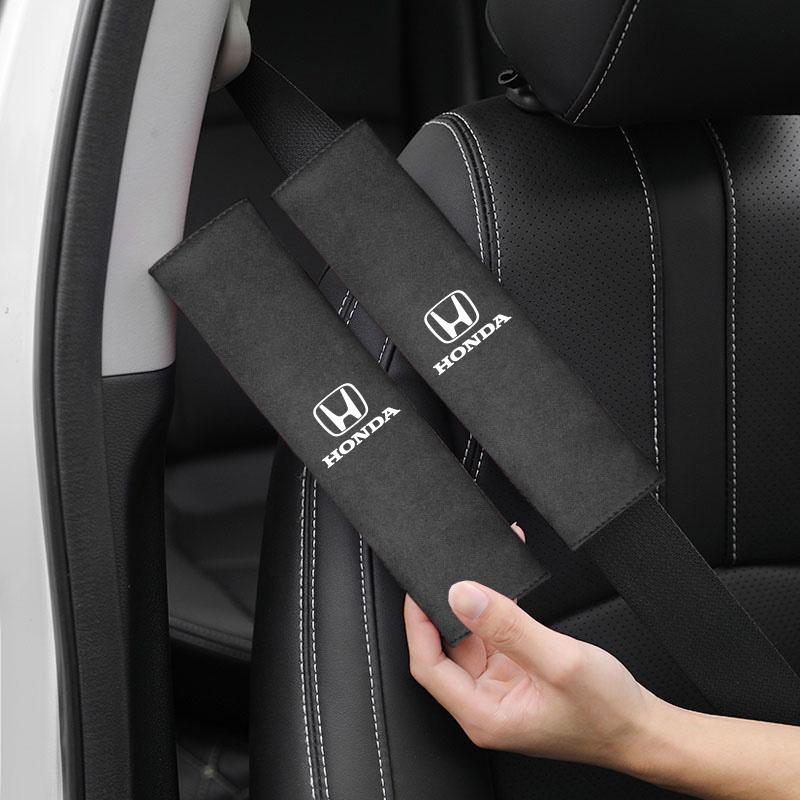 1Pcs Suede Car Safety Belt Shoulder Cover Seatbelt Pad For Honda N-BOX N-ONE Fit Jazz Civic City Accord Vezel HRV CRV Freed Aho256